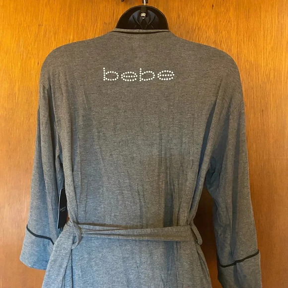 🆕 Bebe Grey Robe with Black Line Accent - Picture 11 of 16